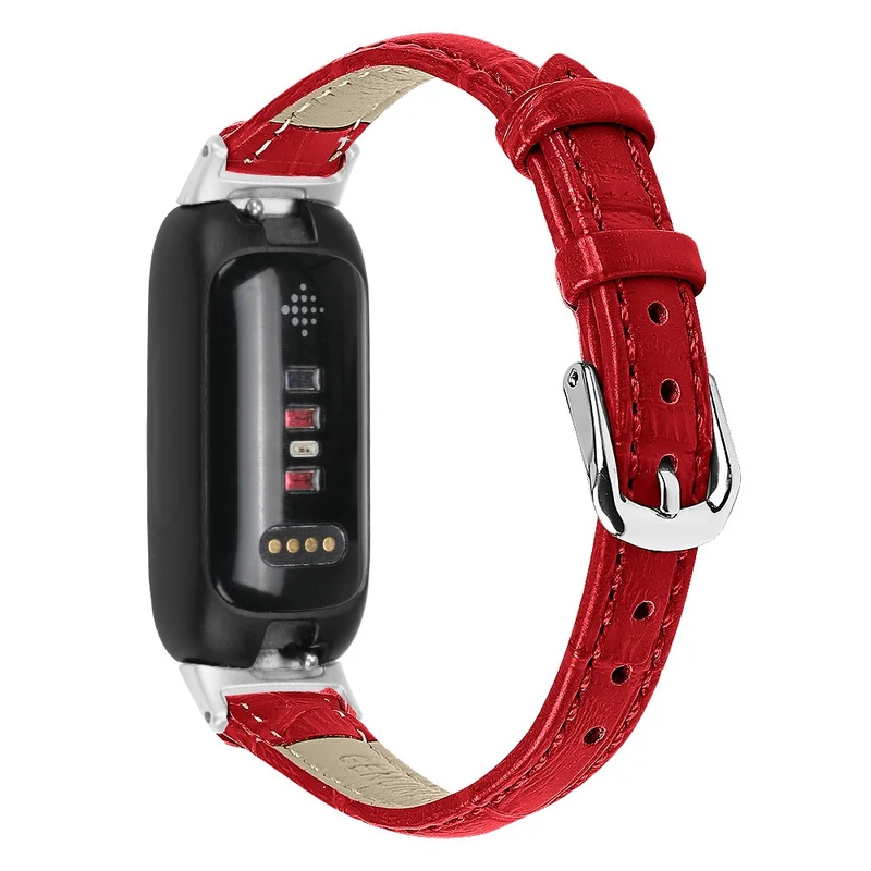 Leather in bamboo grain style strap for Fitbit Inspire 3
