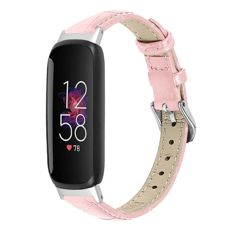 Leather in bamboo grain style strap for Fitbit Inspire 3