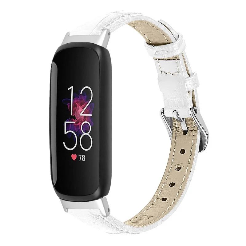 Leather in bamboo grain style strap for Fitbit Inspire 3