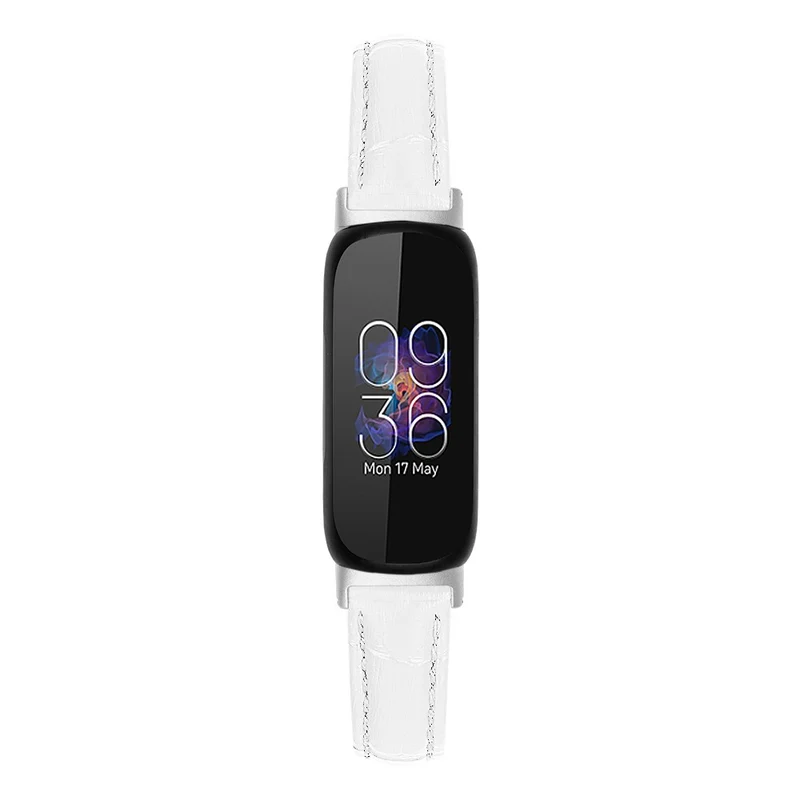 Leather in bamboo grain style strap for Fitbit Inspire 3