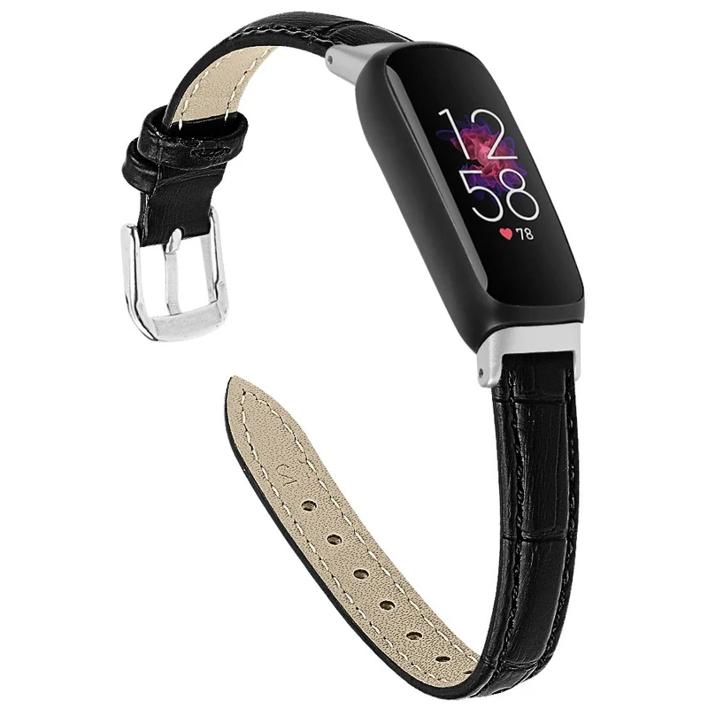 Leather in bamboo grain style strap for Fitbit Inspire 3