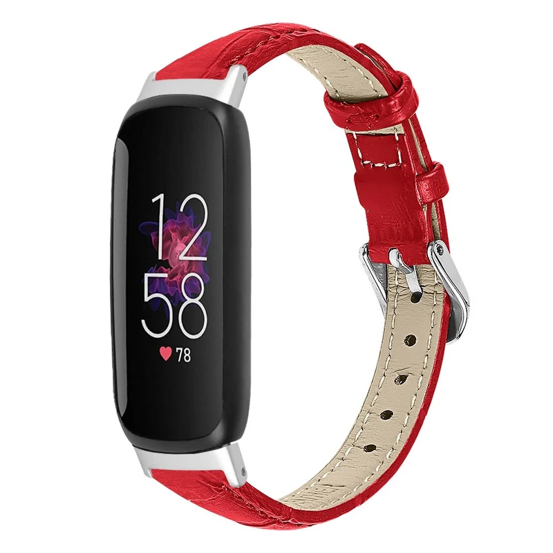 Leather in bamboo grain style strap for Fitbit Inspire 3