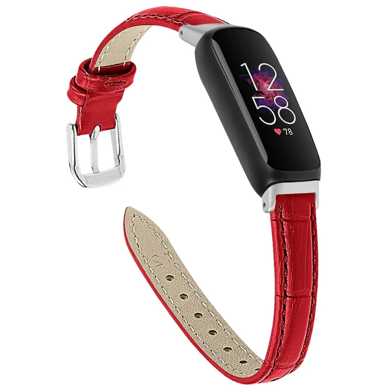 Leather in bamboo grain style strap for Fitbit Inspire 3