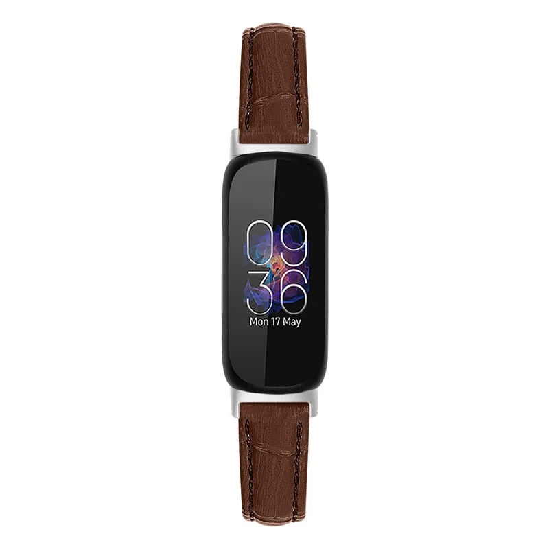 Leather in bamboo grain style strap for Fitbit Inspire 3