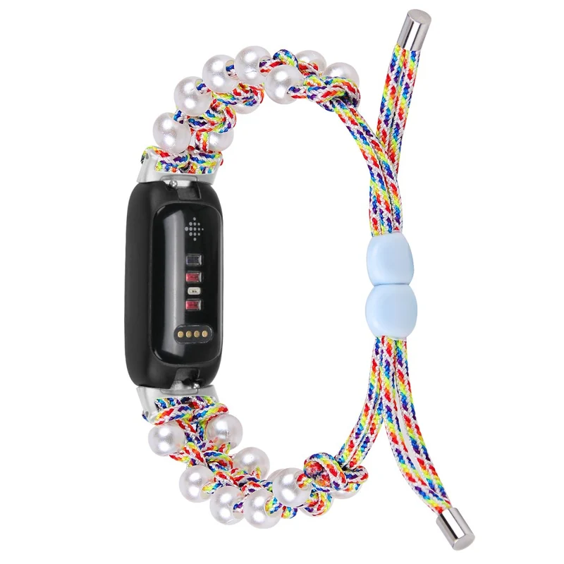 Fitbit Inspire 3 pear décor braid style strap - Rainbow