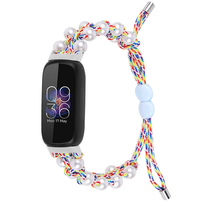 Fitbit Inspire 3 pear décor braid style strap - Rainbow