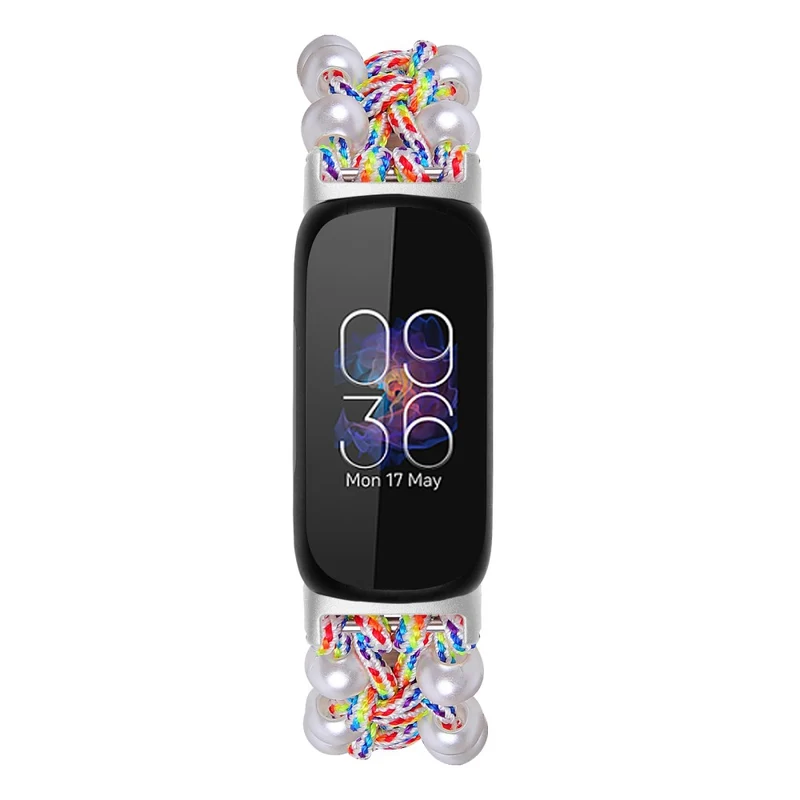 Fitbit Inspire 3 pear décor braid style strap - Rainbow