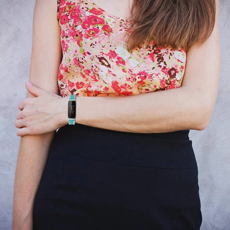 Fitbit Inspire 3 pear décor braid style strap - Rainbow