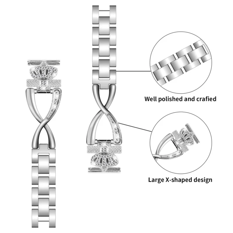 20mm Samsung Galaxy Watch Active 2 / Watch Active X-Shape rhinestone décor alloy strap