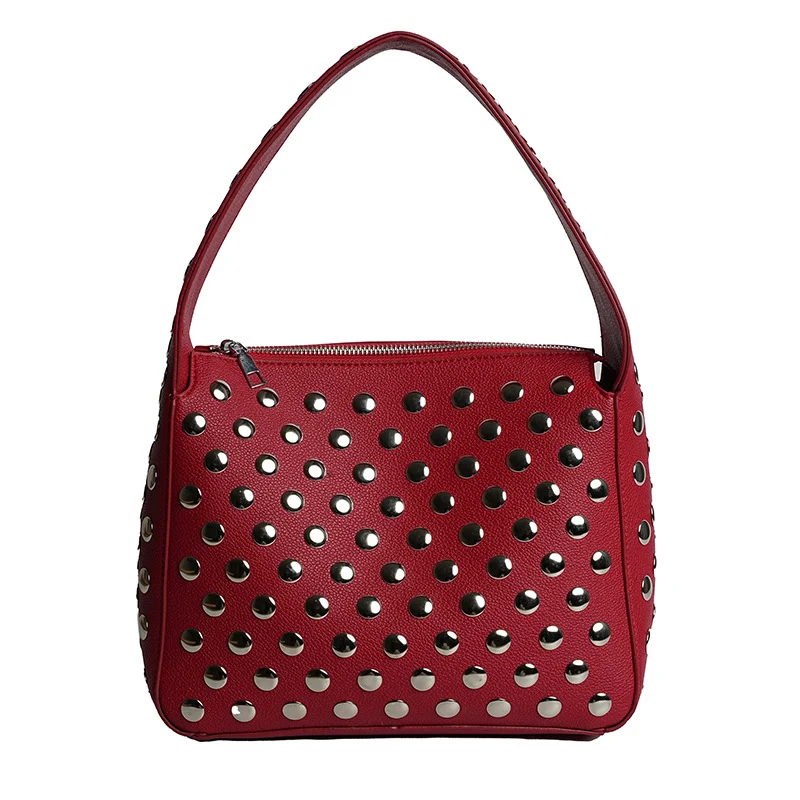 Nieten Kunstleder Handtasche