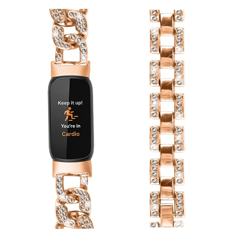 Fitbit Luxe rhinestone décor zinc metal strap