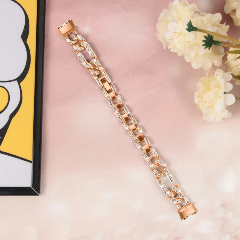 Fitbit Luxe rhinestone décor zinc metal strap