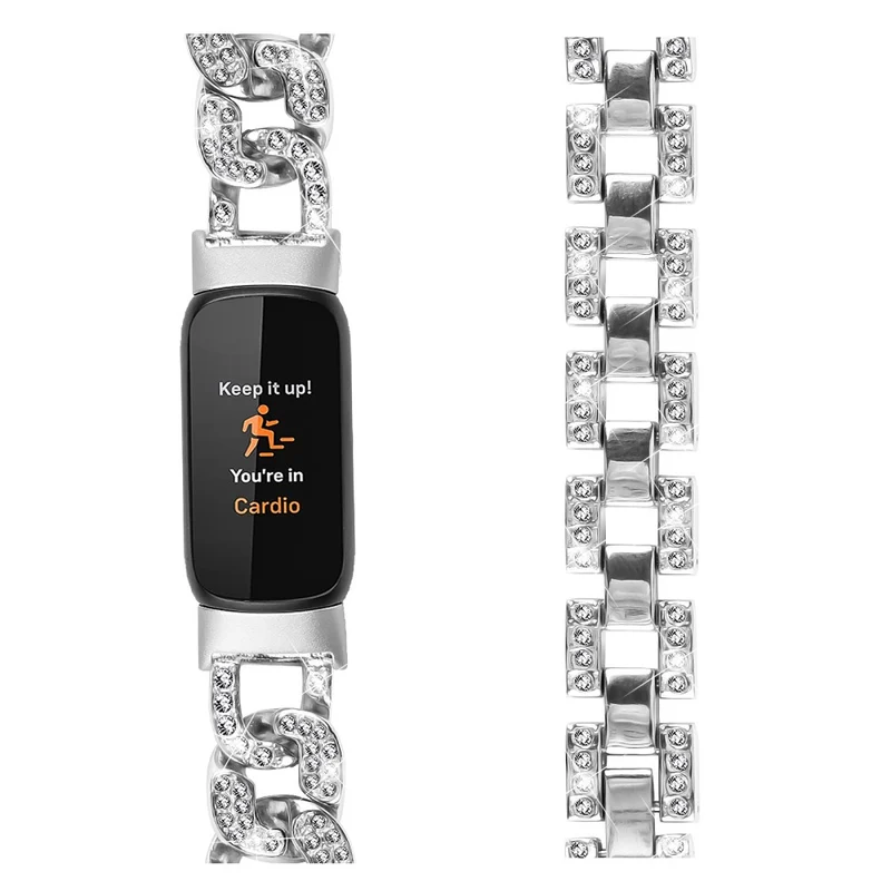 Fitbit Luxe rhinestone décor zinc metal strap