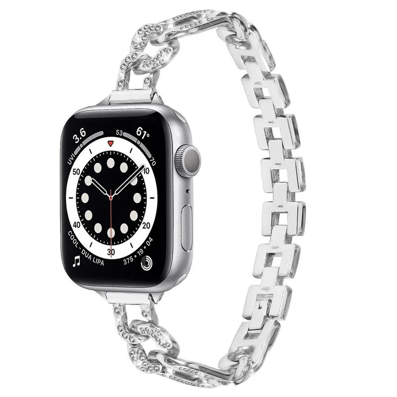 Apple Watch Series 8 (45mm) / Watch Ultra rhinestone décor metal strap