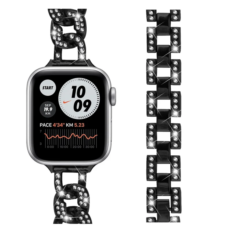 Apple Watch Series 8 (41mm) rhinestone décor metal strap