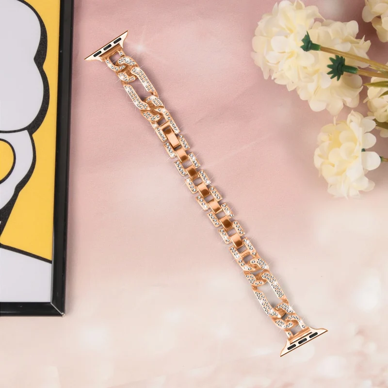 Apple Watch Series 8 (41mm) rhinestone décor metal strap