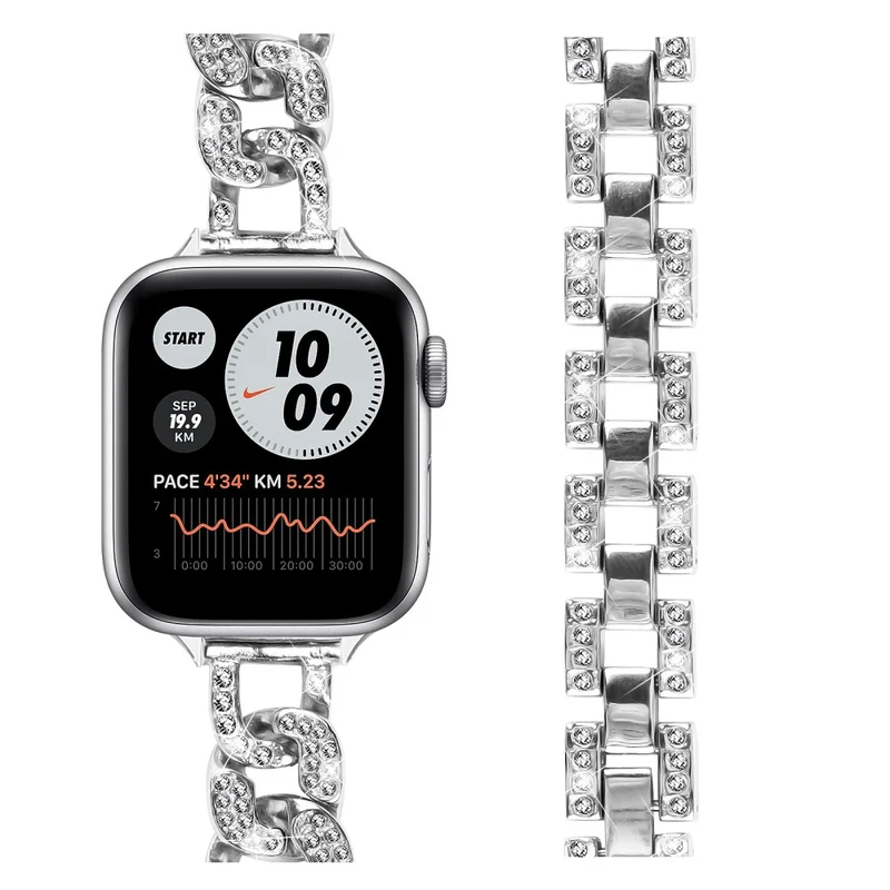 Apple Watch Series 8 (41mm) rhinestone décor metal strap