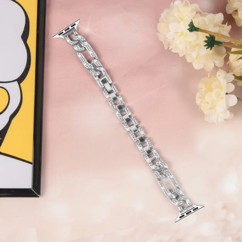 Apple Watch Series 8 (41mm) rhinestone décor metal strap
