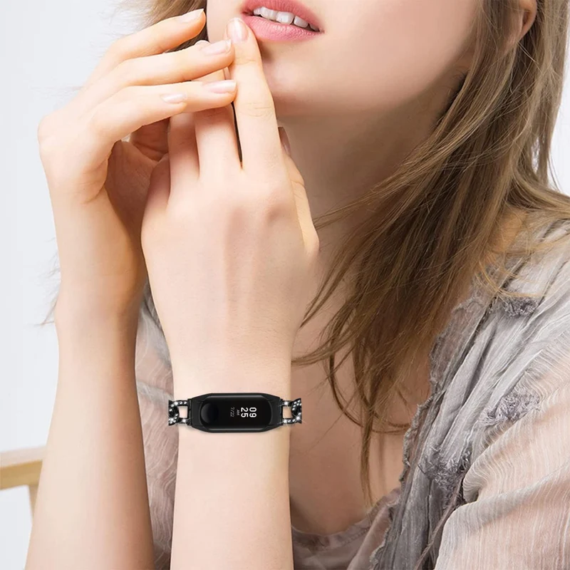 Xiaomi Smart Band 8 rhinestone décor metal strap
