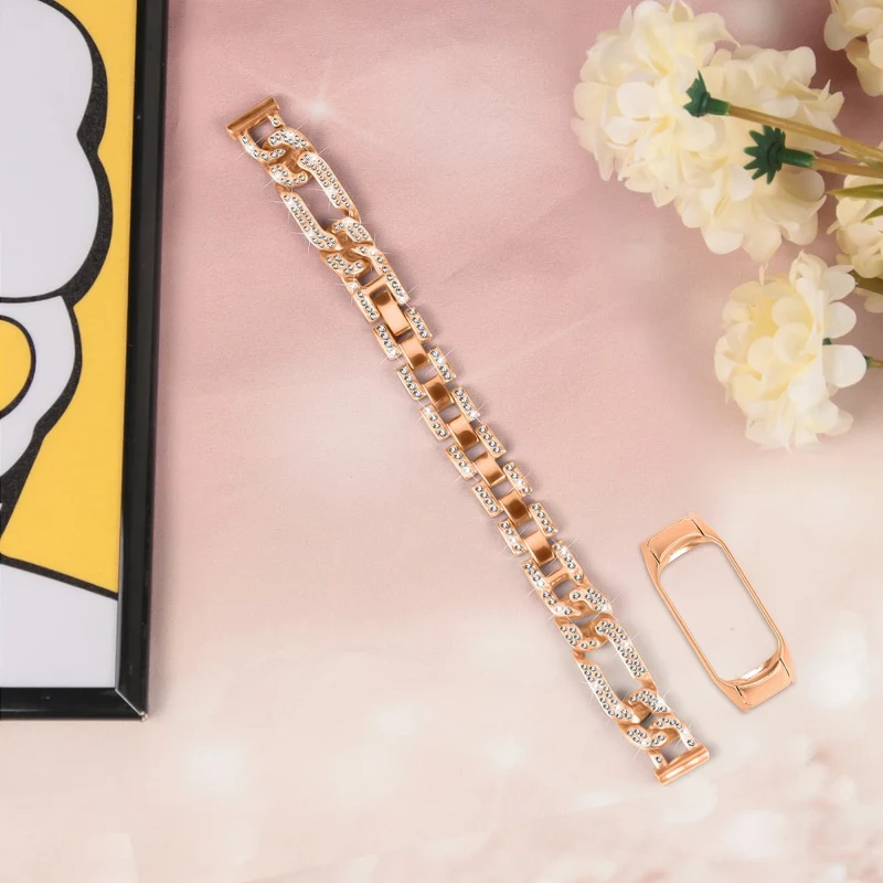 Xiaomi Smart Band 8 rhinestone décor metal strap