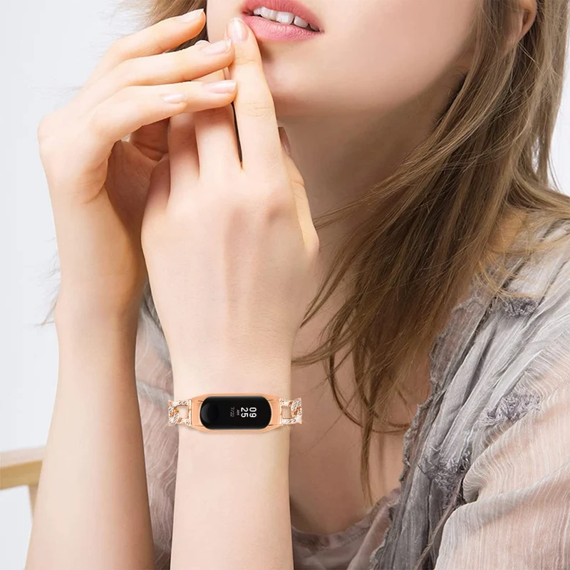 Xiaomi Smart Band 8 rhinestone décor metal strap