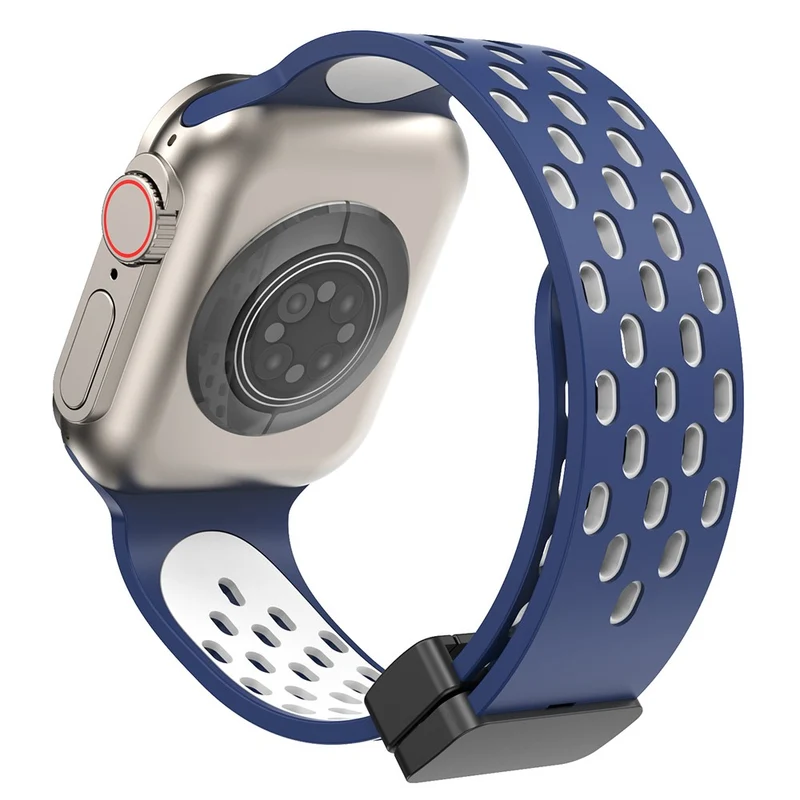Apple Watch Series 8 (45mm) / Watch Ultra dual-color silicone strap - Black / Red