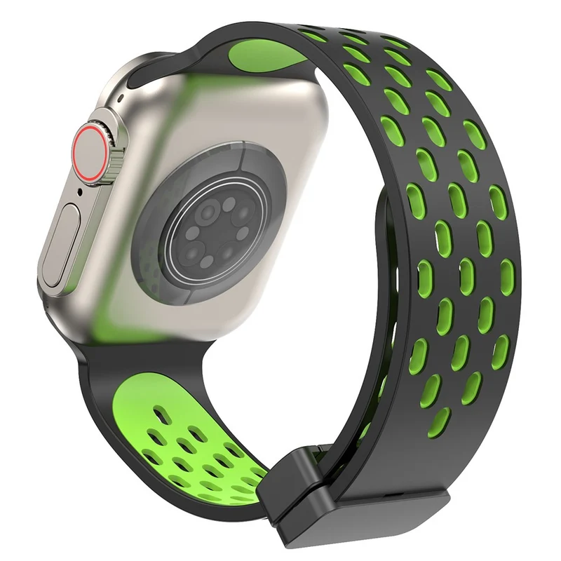 Apple Watch Series 8 (45mm) / Watch Ultra dual-color silicone strap - Black / Red