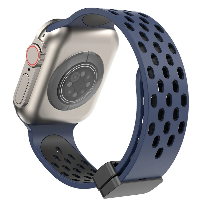 Apple Watch Series 8 (45mm) / Watch Ultra dual-color silicone strap - Black / Red