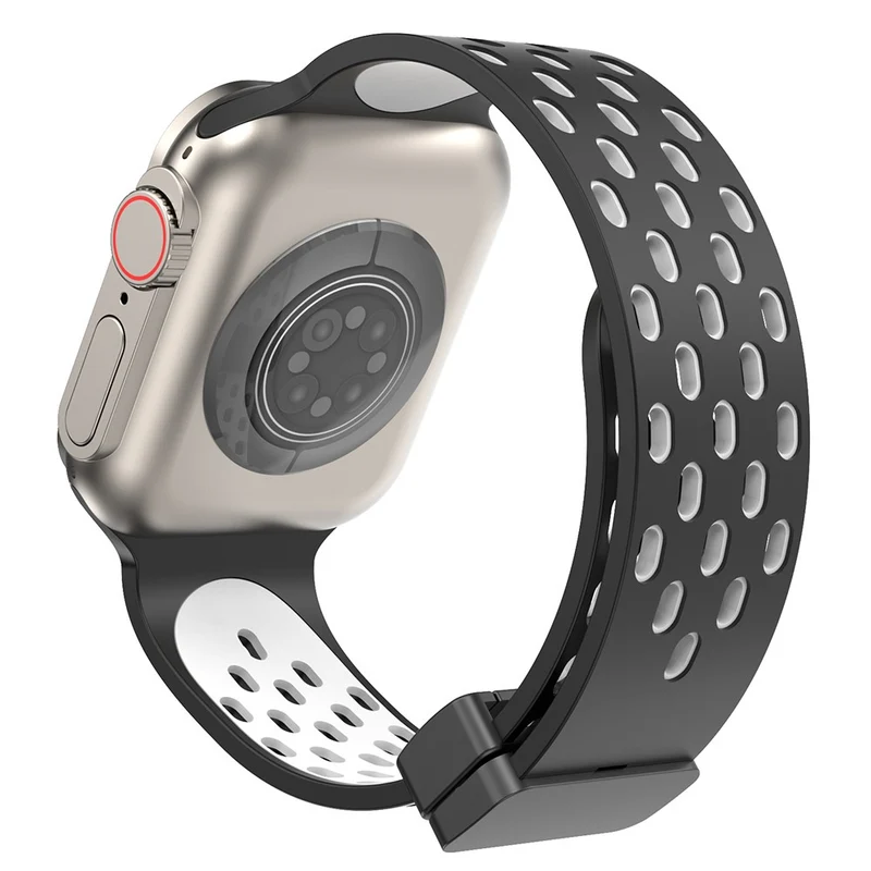 Apple Watch Series 8 (41mm) dual-color silicone strap - Black / Red
