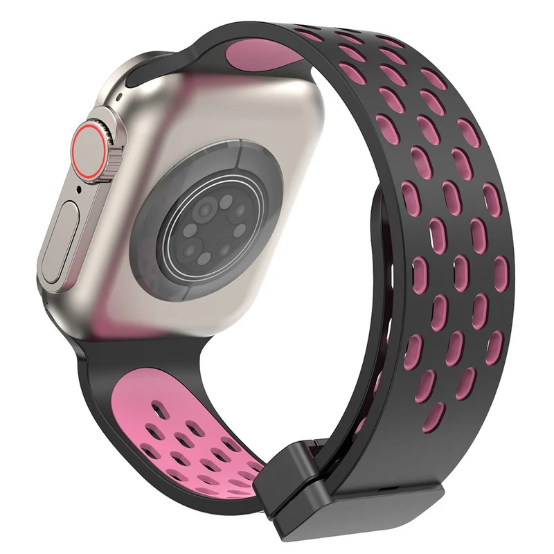 Apple Watch Series 8 (41mm) dual-color silicone strap - Black / Red