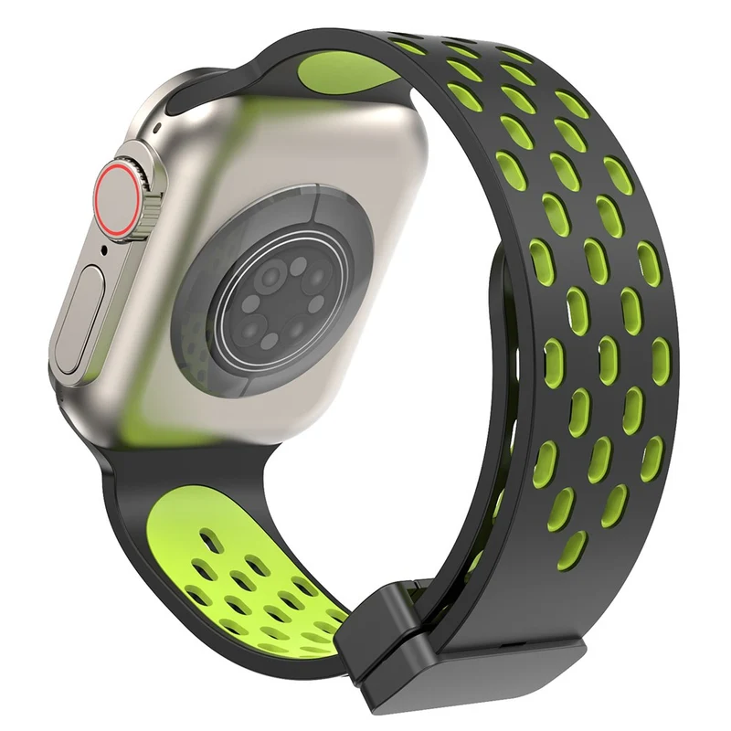 Apple Watch Series 8 (41mm) dual-color silicone strap - Black / Red