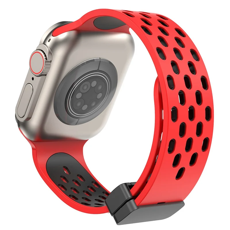 Apple Watch Series 8 (41mm) dual-color silicone strap - Black / Red