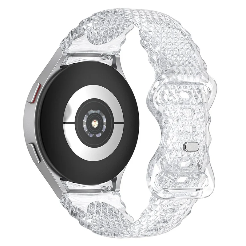 Samsung Galaxy Watch 5 / 4 crescent floral border clear strap - Transparent Grey