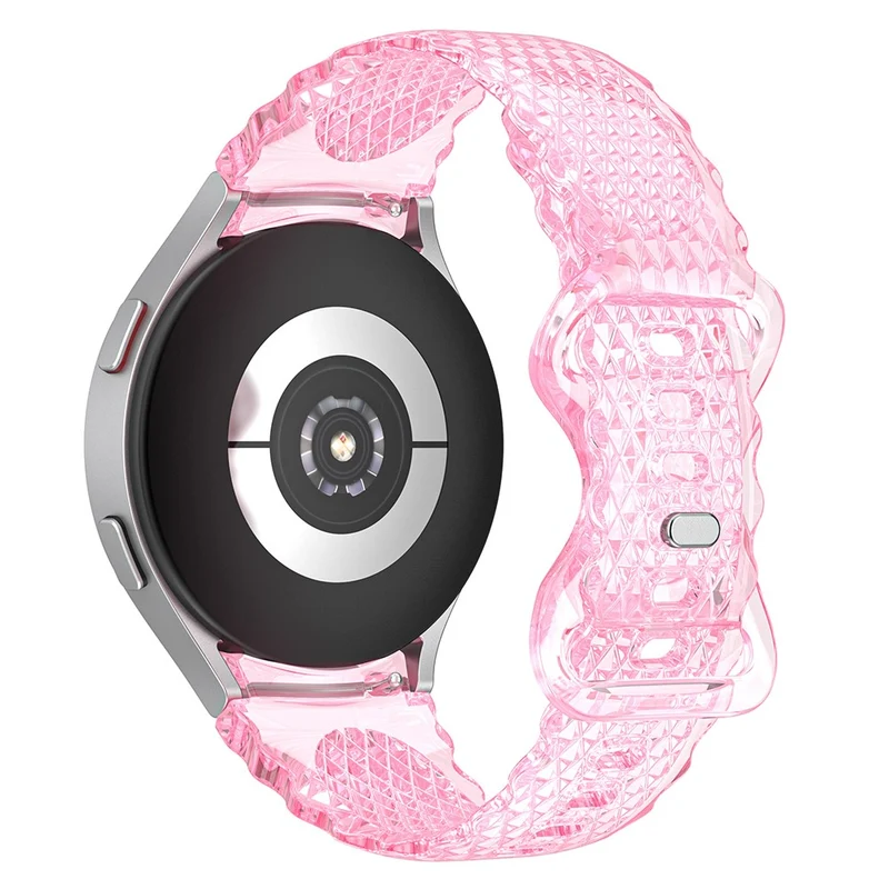 Samsung Galaxy Watch 5 / 4 crescent floral border clear strap - Transparent Grey