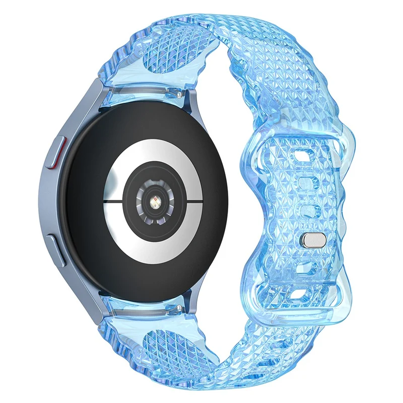 Samsung Galaxy Watch 5 / 4 crescent floral border clear strap - Transparent Grey