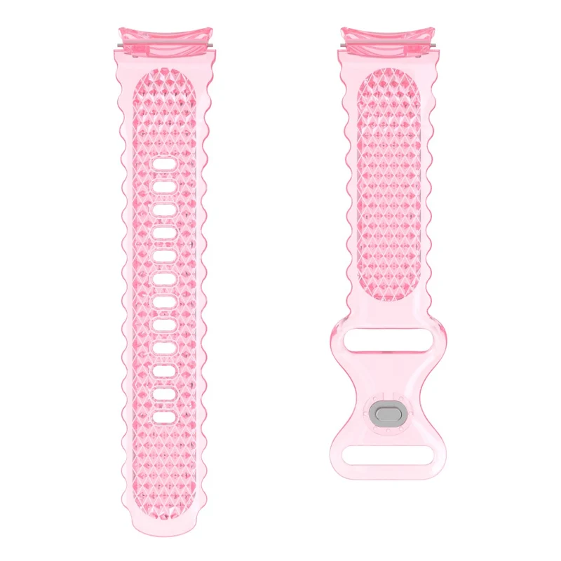 Samsung Galaxy Watch 5 / 4 crescent floral border clear strap - Transparent Grey