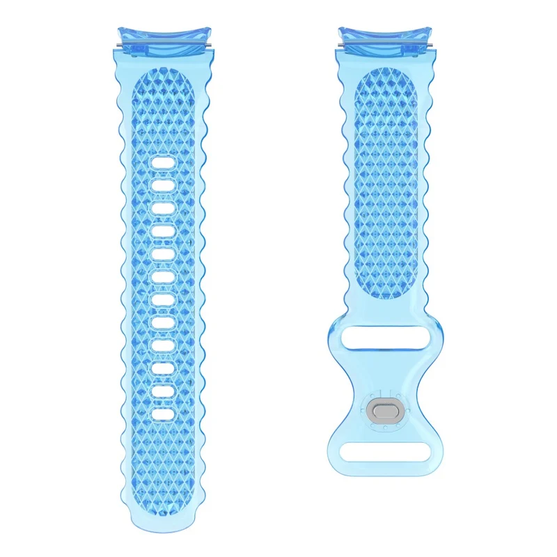 Samsung Galaxy Watch 5 / 4 crescent floral border clear strap - Transparent Grey