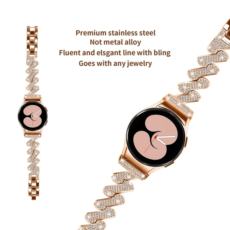 Samsung Galaxy Watch 5 / 4 rhinestone luxury décor metal strap