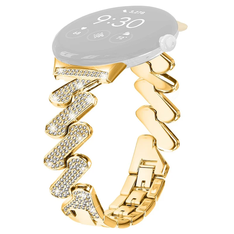 Google Pixel Watch rhinestone luxury décor metal strap