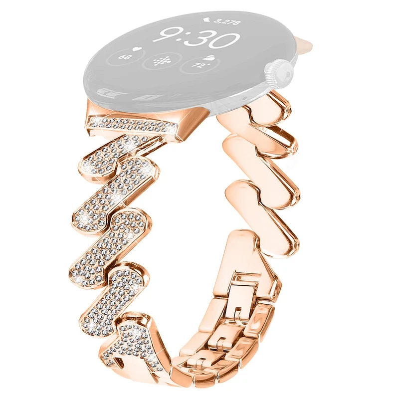 Google Pixel Watch rhinestone luxury décor metal strap