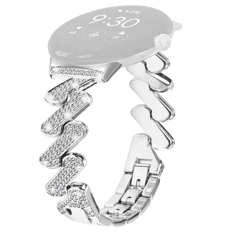 Google Pixel Watch rhinestone luxury décor metal strap