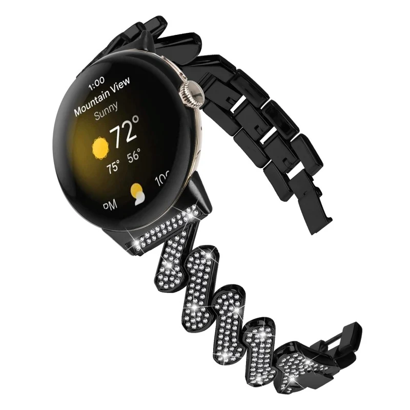Google Pixel Watch rhinestone luxury décor metal strap