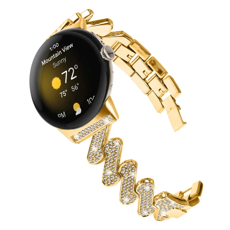 Google Pixel Watch rhinestone luxury décor metal strap