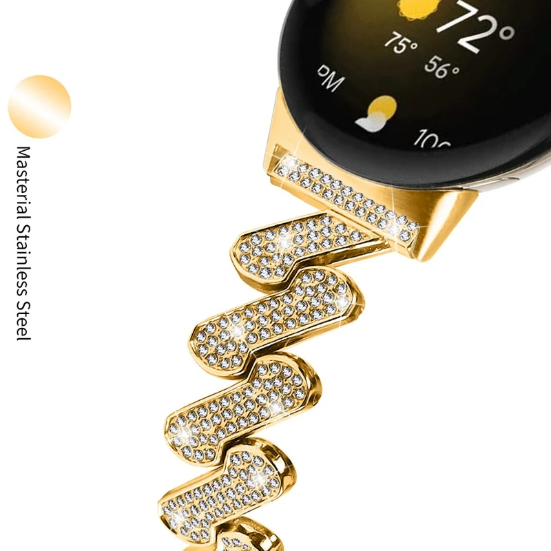 Google Pixel Watch rhinestone luxury décor metal strap