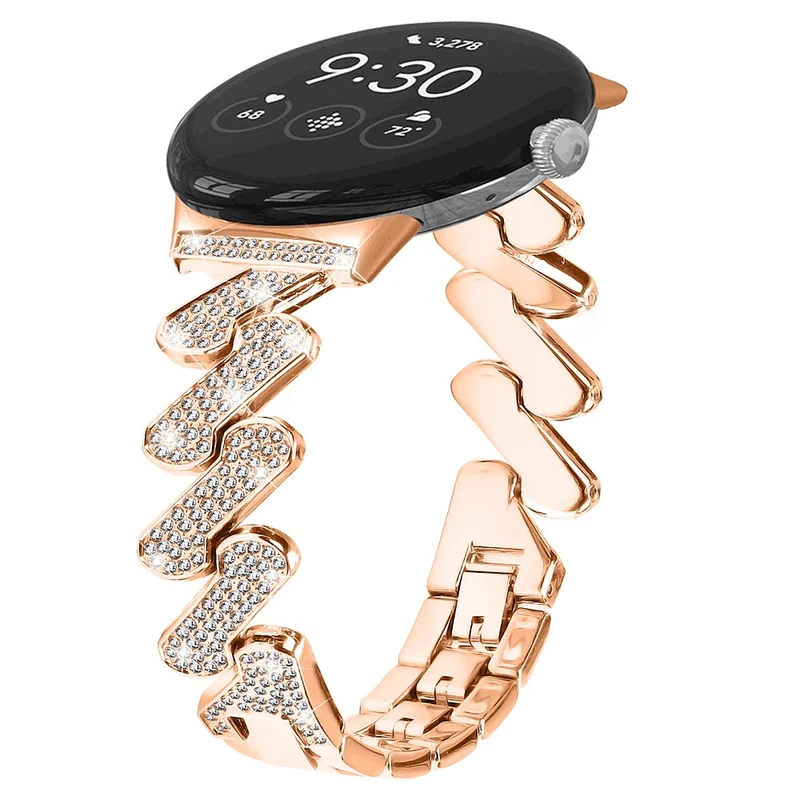 Google Pixel Watch rhinestone luxury décor metal strap