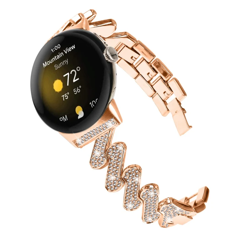 Google Pixel Watch rhinestone luxury décor metal strap