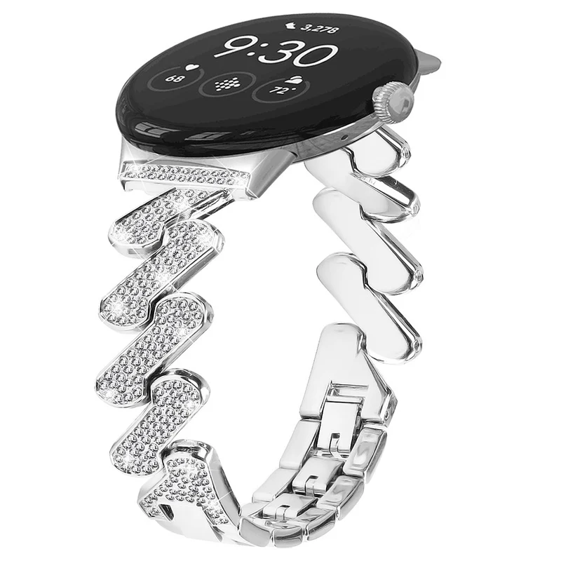 Google Pixel Watch rhinestone luxury décor metal strap
