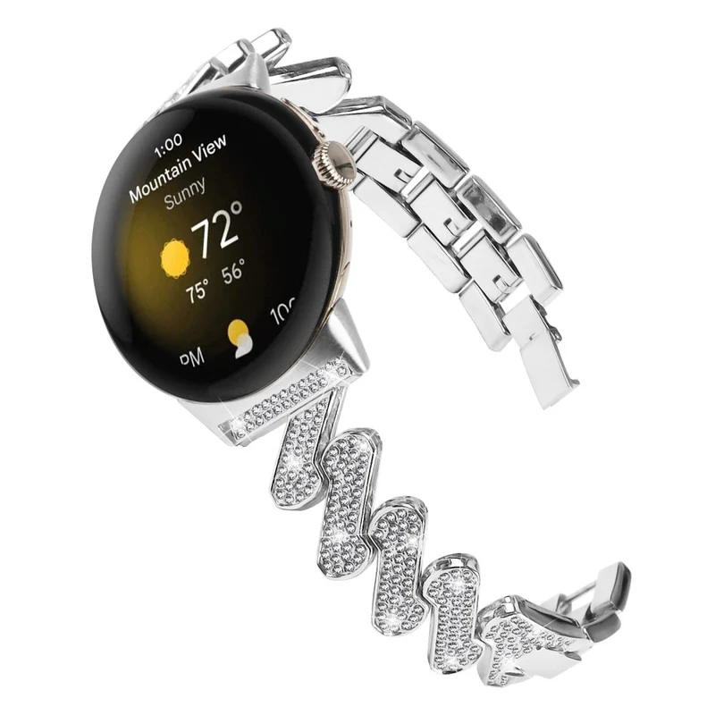 Google Pixel Watch rhinestone luxury décor metal strap