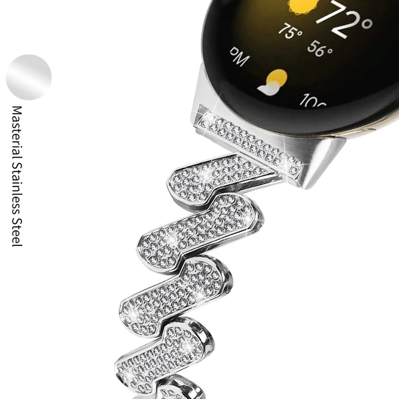 Google Pixel Watch rhinestone luxury décor metal strap