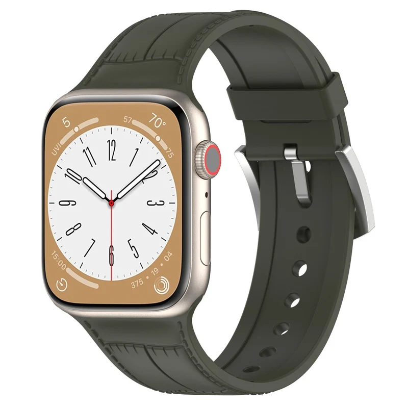 Apple Watch Series 8 (45mm) / Watch Ultra cool texture silicone strap - Dark Green